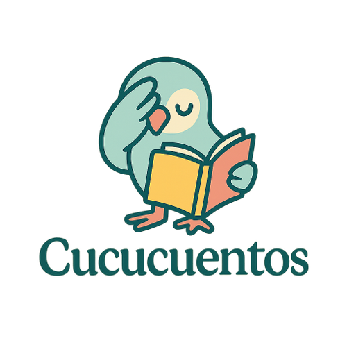 Logotipo CuCuCuentos – cuco jugando al cu-cú